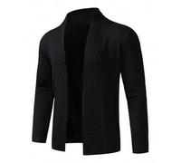 Herren einfarbiger lässiger Entwurf, einfacher, dicker, lässiger, urbaner schwarzer Cardigan, als Geschenk für Ehemann oder Freund, Herbst/Winter, Lan