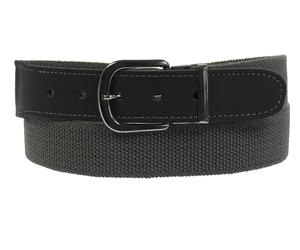Herren Elastik Gürtel in 35 mm Breite Lederendstück 95, grau