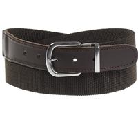 Herren Elastik Gürtel in 35 mm Breite Lederendstück dunkelbraun, 145