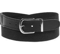 Herren Elastik Gürtel in 35 mm Breite Lederendstück schwarz, 145