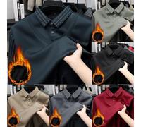 Herren Fake Zweiteilig Strickjacke Warm Winter Oberteil(Khaki L) | Weiches Fleece-Innenfutter, hält warm im Winter, langärmelig, für Büro und Freizeit