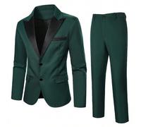 Herren Farbblock Langarm Formeller Anzug Sakko und Hose Set Hochzeitsanzug