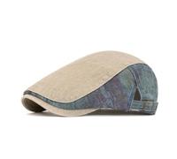 Herren-Flachmütze Frühlings- und Sommerhüte for Frauen, gewaschene Baumwoll-Barette, Retro, verstellbar, Zeitungsjungenhut, Herren, Damen, lässig, flacher Hut, klassische Malerkappen(Style A Khaki)