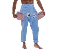Herren Flanell Pyjama Hose mit Elefantenrüssel - Locker und Lustig - Lang
