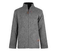 Herren Fleece gefütterte Strickjacke Reißverschluss Stehkragen Grobstrick Ebene Farbe Grau Strickpullover Zeitlose Wolljacke für alle Jahreszeiten, für drinnem & draußen.SHAKALOHA M Haddock. - S