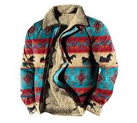 Herren Fleece Sherpa Vintage Jacken Herren Aztec Style Button Up Dicker Winter Oberbekleidung Taktischer Reverskragen Ladungsmantel