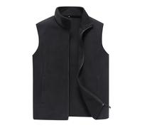 Herren Fleece Weste Jacke Standkragen Ultraleicht Outdoor Ärmellose Fleecejacke Gilets Tops Fleeceweste Herren mit Taschen Reißverschluss Fleece Weste Herren Bodywarmer Herren Outdoor Weste L