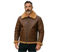 Herren Fliegerjacke aus Schaffellleder B3 aus dem 2. Weltkrieg, Ingwerbraun, Paar 3XL
