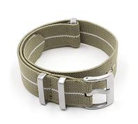 Herren Französische Truppen Fallschirmtasche für NATO Nylon elastisch Uhrenarmband 18 mm 20 mm 22 mm Uhrenarmband 18mm Kahki weiß