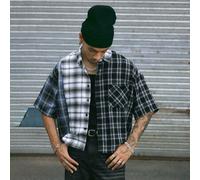 Herren Freizeithemd mit Farbblockdesign und Karomuster, Streetwear-Look