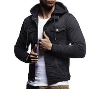 Herren Full Reißverschluss Warme Jacke Gepolsterte Schicht Knopf Wintermantel Herren Jeansjacke Lässiger Jeans Mantel Geknöpfte Streetwear Urban Style Herren Motorradjacke Kapuze Windjacke Mantel