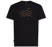Herren-Funktionsshirt Icebreaker Merino Blend 125 Cool-Lite™ Sphere SS Tee Across the Peaks Größe: L / Farbe: schwarz