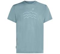 Herren-Funktionsshirt Icebreaker Merino Blend 125 Cool-Lite™ Sphere SS Tee Across the Peaks Größe: XL / Farbe: hellblau