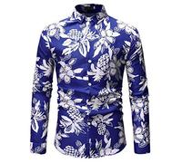 Herren Funky Printed Shirt Casual Langarm Blumen Paisley Button Down Herren Floral Button Down Party Casual Fancy Shirts Leinenhemd Baumwoll Modedruck Fancy Floral Casual Tops Einzigartiges Muster