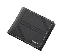 Herren Geldbörse Kurz Jugend Horizontal Weiches Leder Business Kredit ID Kartenhalter(Black)