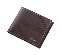 Herren Geldbörse Kurz Jugend Horizontal Weiches Leder Business Kredit ID Kartenhalter(Coffee)