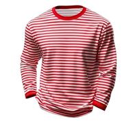 Herren Gestreift Langarm T-Shirt Rundhals Atmungsaktiv Ringelshirt Karneval Tshirt Russisches Marine Langarmshirt Sommer Oberteile Bequeme Freizeitshirts Alltag, Geschenke