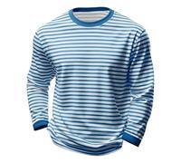 Herren Gestreift Langarm T-Shirt Rundhals Atmungsaktiv Ringelshirt Karneval Tshirt Russisches Marine Langarmshirt Sommer Oberteile Bequeme Freizeitshirts Alltag, Geschenke
