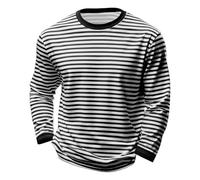 Herren Gestreift Langarm T-Shirt Rundhals Atmungsaktiv Ringelshirt Karneval Tshirt Russisches Marine Langarmshirt Sommer Oberteile Bequeme Freizeitshirts Alltag, Geschenke