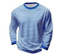 Herren Gestreift Langarm T-Shirt Rundhals Atmungsaktiv Ringelshirt Karneval Tshirt Russisches Marine Langarmshirt Sommer Oberteile Bequeme Freizeitshirts Alltag, Geschenke