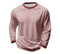 Herren Gestreift Langarm T-Shirt Rundhals Atmungsaktiv Ringelshirt Karneval Tshirt Russisches Marine Langarmshirt Sommer Oberteile Bequeme Freizeitshirts Alltag, Geschenke