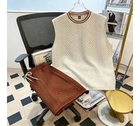 Herren gestricktes Jacquard strukturiertes einfarbiges geripptes Tanktop Set, Urlaub