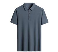 Herren-Golf-Shirt, feuchtigkeitsableitend, schnelltrocknend, einfarbig, kurzärmelig, Poloshirt für Herren, grau, XL
