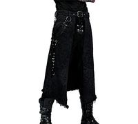 Herren Gothic Asymmetrical Jacquard Whiskers Half Skirt Dark Rock Punk Half Skirt Steam Men's