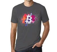 Herren Grafik T-Shirt Bitcoin Art BTC HODL Crypto Traders Öko-Verantwortlich Vintage Jahrgang Kurzarm Lustige Druck Geburtstag Geschenk Mann Mausgrau L