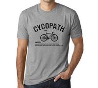 Herren Grafik T-Shirt Cycopath Radfahren Thema - Cycopath Cycling Theme - Öko-Verantwortlich Vintage Jahrgang Kurzarm Lustige Druck Geburtstag Geschenk Mann Grau Meliert M