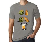Herren Grafik T-Shirt Design Fusionsbier - Design Fusion Beer - Öko-Verantwortlich Vintage Jahrgang Kurzarm Lustige Druck Geburtstag Geschenk Mann Zinc M