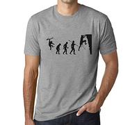 Herren Grafik T-Shirt Entwicklung des Kletterns - Climbing Evolution - Öko-Verantwortlich Vintage Jahrgang Kurzarm Lustige Druck Geburtstag Geschenk Mann Grau Meliert XL