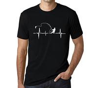 Herren Grafik T-Shirt Fischer Herzschlag - Fisherman Heartbeat - Öko-Verantwortlich Vintage Jahrgang Kurzarm Lustige Druck Geburtstag Geschenk Mann Dunkelschwarz 4XL