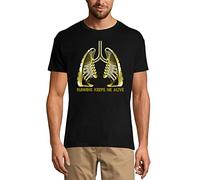 Herren Grafik T-Shirt Laufen hält Mich am Leben Läufer - Running Keeps Me Alive Runner - Öko-Verantwortlich Vintage Jahrgang Kurzarm Lustige Druck Geburtstag Geschenk Mann Dunkelschwarz L