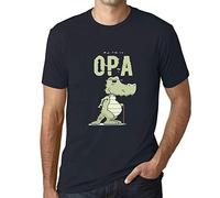 Herren Grafik T-Shirt Opa Dinosaurier Alte Lustige Komödie Öko-Verantwortlich Vintage Jahrgang Kurzarm Lustige Druck Geburtstag Geschenk Mann Dunkelblau XL