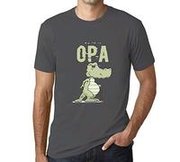 Herren Grafik T-Shirt Opa Dinosaurier Alte Lustige Komödie Öko-Verantwortlich Vintage Jahrgang Kurzarm Lustige Druck Geburtstag Geschenk Mann Mausgrau 3XL