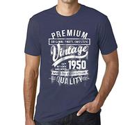 Herren Grafik T-Shirt - Original Parts (Mostly) Aged to Perfection 1950 - Geschenk 76. Geburtstag Jahrestag 76 Jahre Jubiläum 76 Jährige Mann Jahrgang 1950 Kurzarm Lustige Druck Denim L