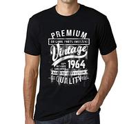 Herren Grafik T-Shirt - Original Parts (Mostly) Aged to Perfection 1964 - Geschenk 62. Geburtstag Jahrestag 62 Jahre Jubiläum 62 Jährige Mann Jahrgang 1964 Kurzarm Lustige Druck Dunkelschwarz L