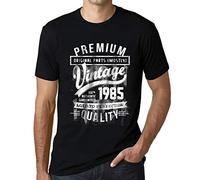Herren Grafik T-Shirt - Original Parts (Mostly) Aged to Perfection 1985 - Geschenk 41. Geburtstag Jahrestag 41 Jahre Jubiläum 41 Jährige Mann Jahrgang 1985 Kurzarm Lustige Druck Dunkelschwarz XL