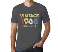 Herren Grafik T-Shirt Originale Teile 1968 - Original Parts 1968 - Geschenk 58. Geburtstag Jahrestag 58 Jahre Jubiläum 58 Jährige Mann Jahrgang 1968 Kurzarm Lustige Druck Mausgrau XXL