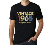 Herren Grafik T-Shirt Originalteile 1965 - Original Parts 1965 - Geschenk 61. Geburtstag Jahrestag 61 Jahre Jubiläum 61 Jährige Mann Jahrgang 1965 Kurzarm Lustige Druck Dunkelschwarz XL