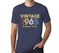 Herren Grafik T-Shirt Originalteile 1965 - Original Parts 1965 - Geschenk 61. Geburtstag Jahrestag 61 Jahre Jubiläum 61 Jährige Mann Jahrgang 1965 Kurzarm Lustige Druck Denim XL