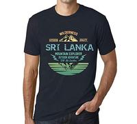 Herren Grafik T-Shirt - Outdoor Adventure, Wilderness, Mountain Explorer Sri Lanka - Öko-Verantwortlich Vintage Jahrgang Kurzarm Lustige Druck Geburtstag Geschenk Mann Dunkelblau M