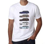 Herren Grafik T-Shirt Wagen Classic W124 S124 Öko-Verantwortlich Vintage Jahrgang Kurzarm Lustige Druck Geburtstag Geschenk Mann Weiss 3XL