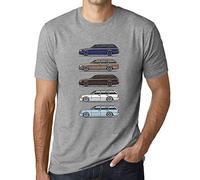 Herren Grafik T-Shirt Wagen Classic W124 S124 Öko-Verantwortlich Vintage Jahrgang Kurzarm Lustige Druck Geburtstag Geschenk Mann Grau Meliert XXL