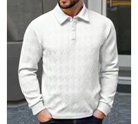 Herren Große Größen Geometrisches strukturiertes Polo-Shirt für Lässig/Business Lässig, Langarm