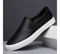 Herren Große Größen Slip-On Skater Schuhe in Unifarbe - Super bequem, rutschfest, PVC Außensohle, atmungsaktives Textilfutter, PU Obermaterial, runde
