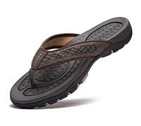 Herren Große Klassische Flip Flops Herren Sommer Trend Outer Wear Flip Flops, Braun, 14 X-Wide