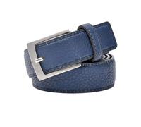 Herren-Gürtel aus echtem Leder, klassischer Freizeitgürtel mit einfacher Schnalle for Jeans, Hosen, Arbeit und Business(130cm,Blue)