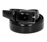 Herren Gürtel aus echtem schwarzem Leder - Elegant glänzender Style für Männer (120cm Taille - 135cm Gesamtlänge)